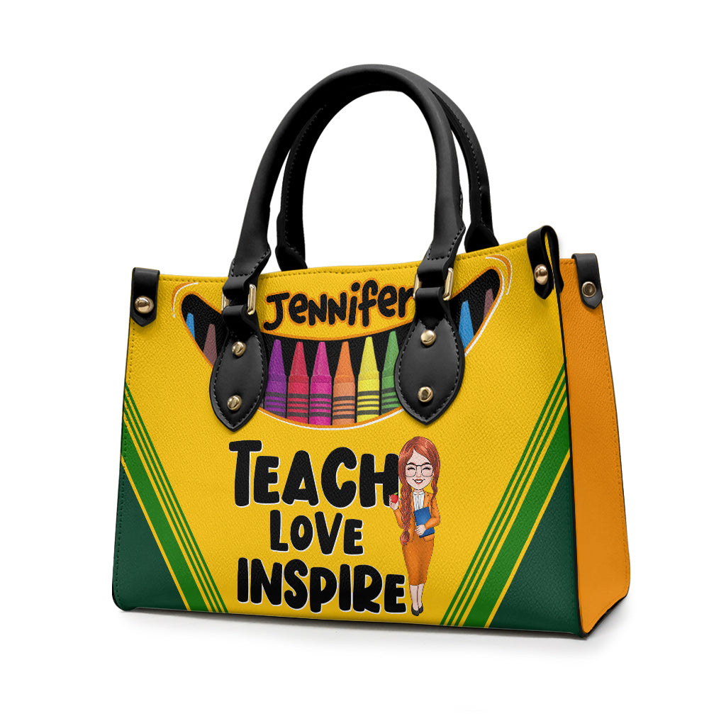 Positive Affirmationen Schmetterling - Personalisierte Schmetterlings-Lederhandtasche