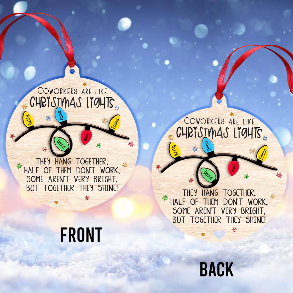 Kollegen sind wie Weihnachtslichter – gemeinsam leuchten sie – personalisierter Kollegen-Weihnachtsbaumschmuck