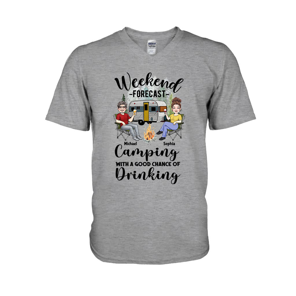 Wochenendprognose – Personalisiertes Camping-T-Shirt und Hoodie