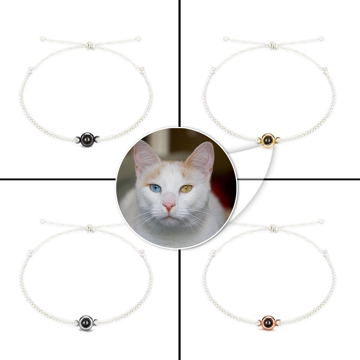 Katzenliebhaber - Personalisiertes Armband mit Katzenprojektion