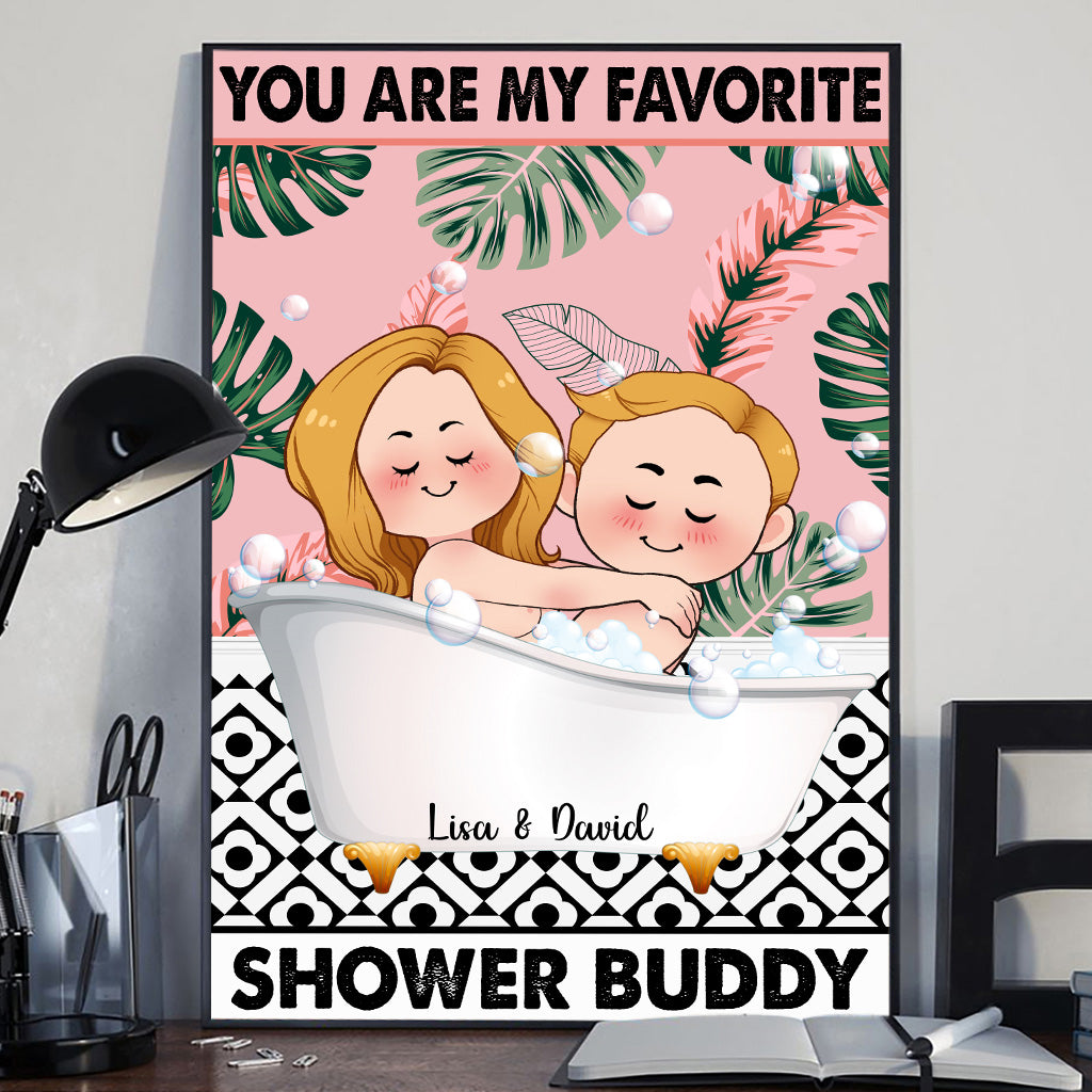 Du bist mein liebster Duschpartner – Personalisierte Leinwand und Poster für Paare