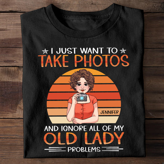 Ich will einfach nur Fotos machen – personalisiertes Fotografie-T-Shirt und Hoodie