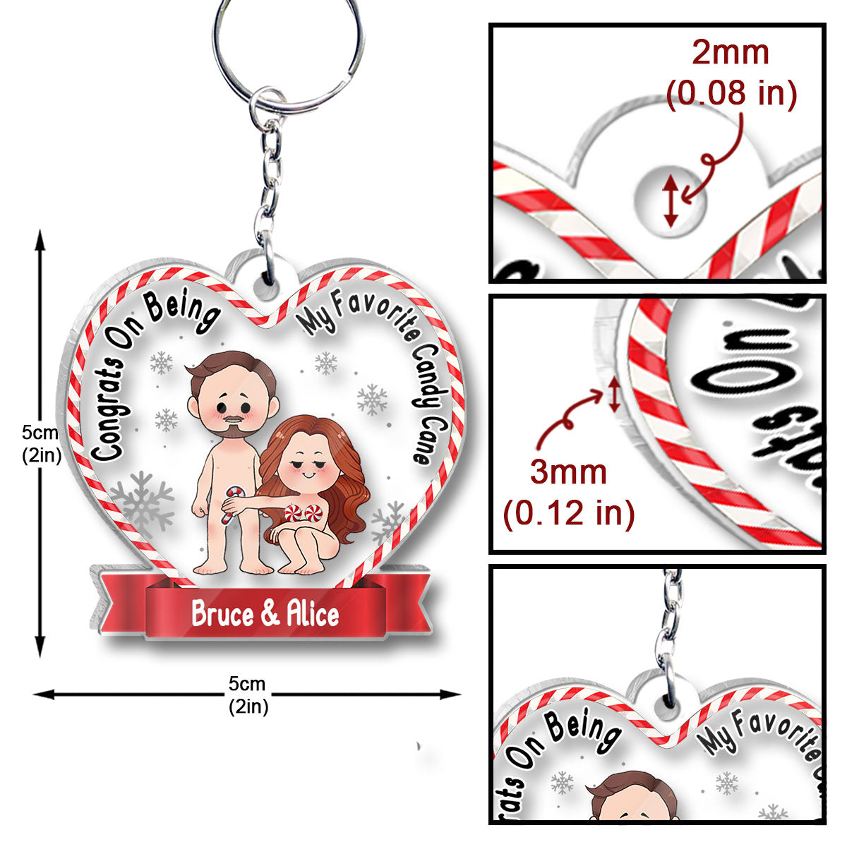Glückwunsch, dass du mein Liebling bist! – Geschenk für Ehemann/Ehefrau – Personalisierter, transparenter Schlüsselanhänger