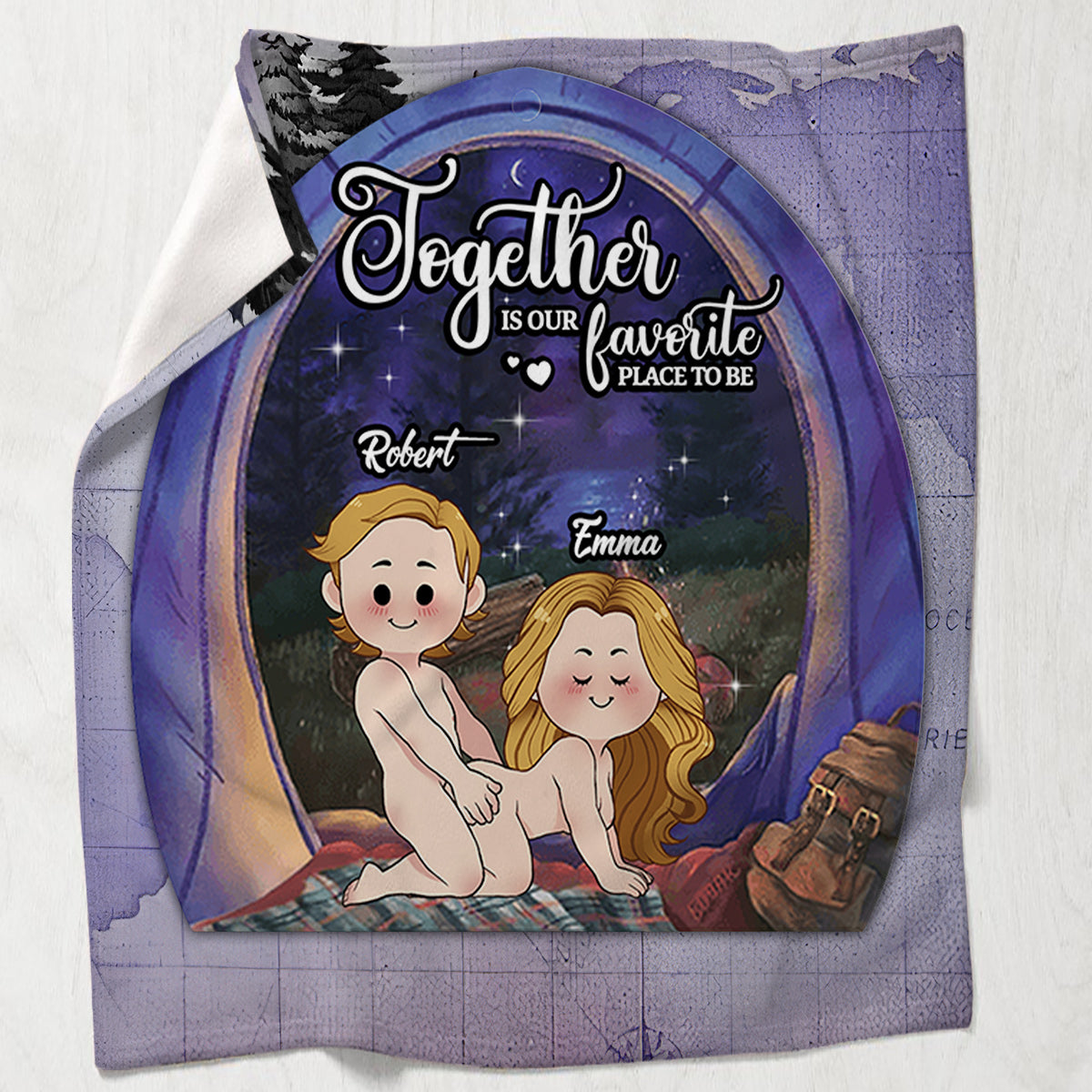 Gemeinsam sind wir am liebsten – personalisierte Campingdecke