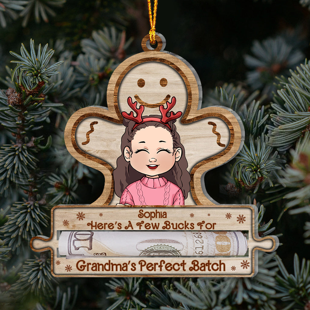 Hier sind ein paar Euro für Omas perfektes Geschenk – Geschenk für Oma, Enkelin, Enkel, Sohn, Tochter – personalisierter Weihnachtsschmuck