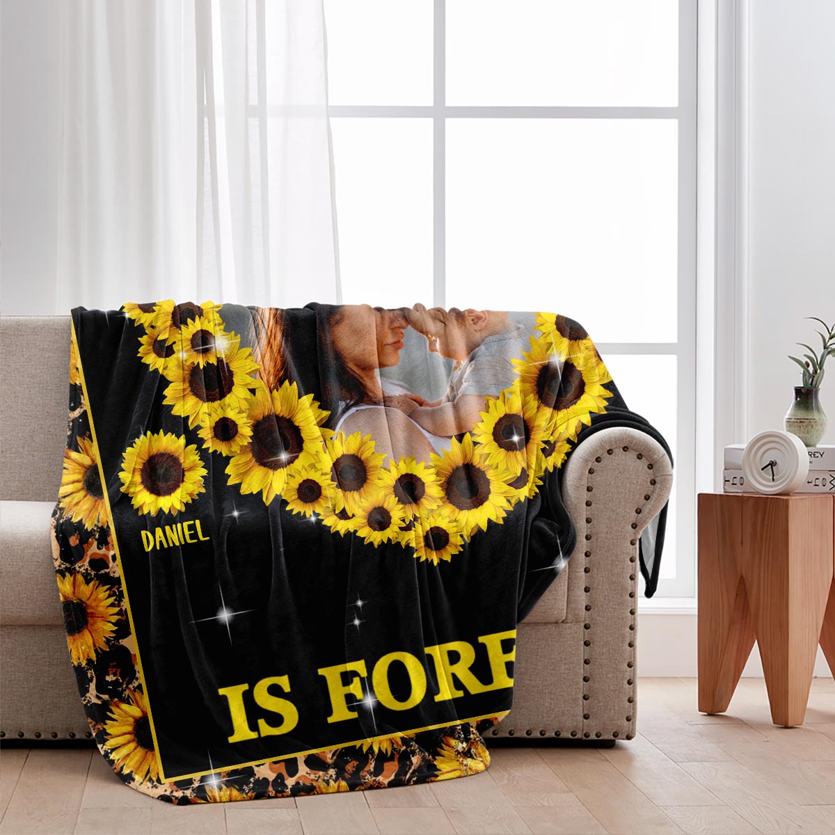 Immer wenn du dieses Herz berührst – Geschenk für Mama, Ehefrau – Personalisierte Decke