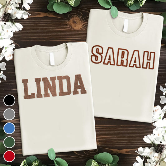 Personalisiertes T-Shirt mit Stickerei für deine beste Freundin – Individueller Name