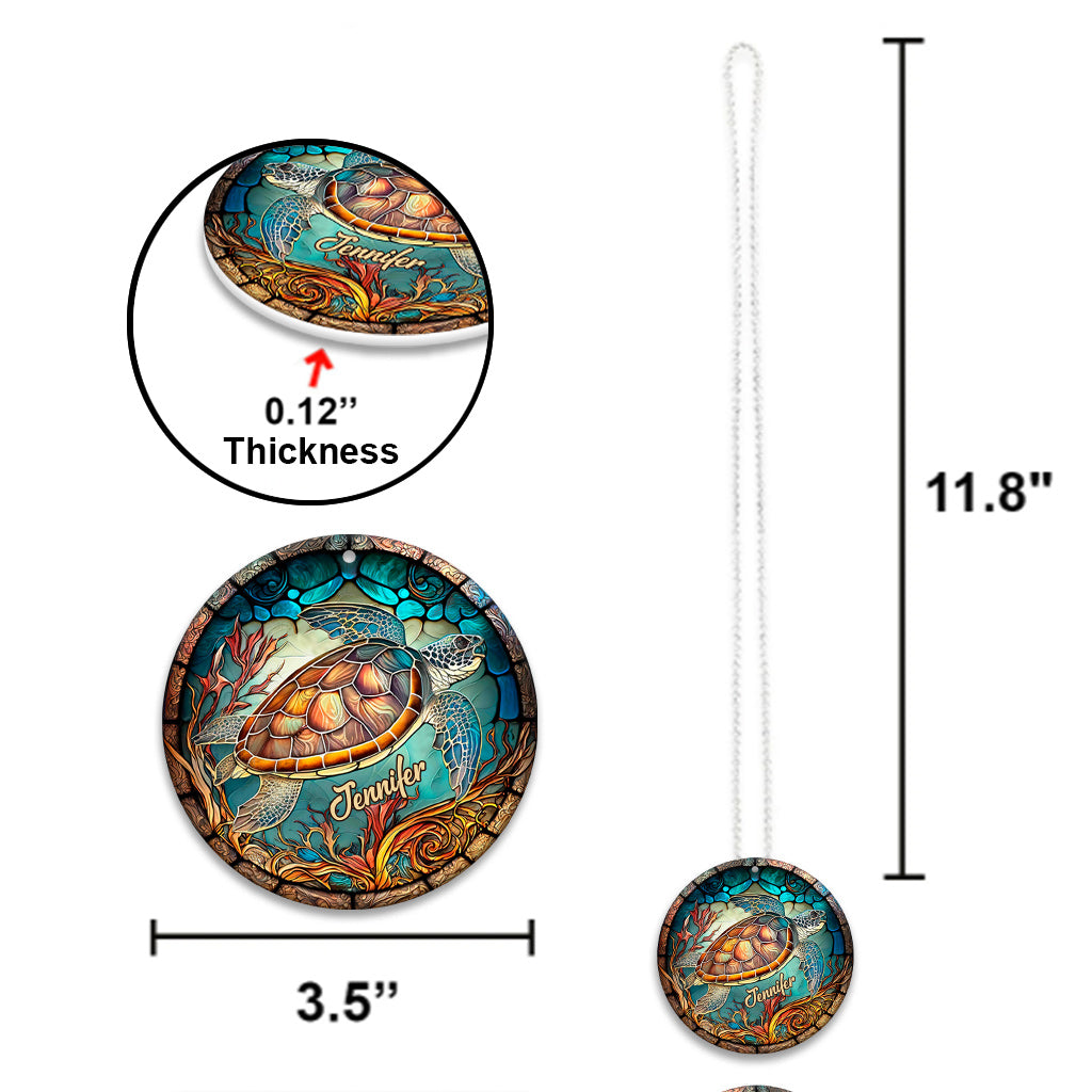 Ich liebe Schildkröten – Personalisierter Schildkröten-Autoanhänger