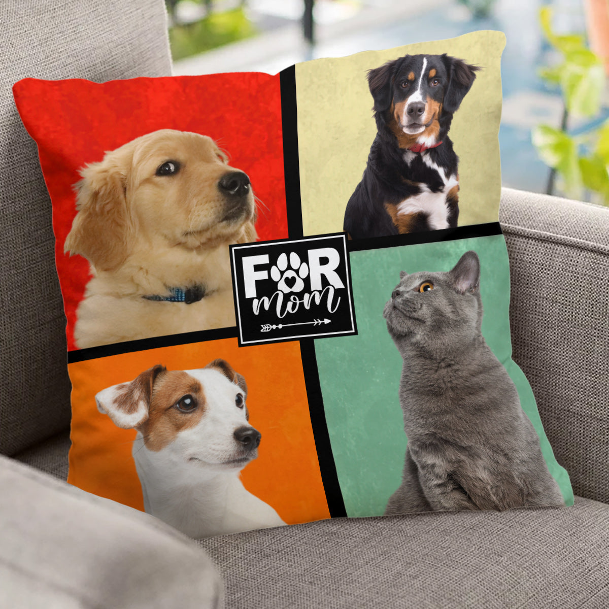 Hundemama/Katzenmama/Tierpapa... - Geschenk für Hunde- und Katzenliebhaber - Personalisiertes Dekokissen
