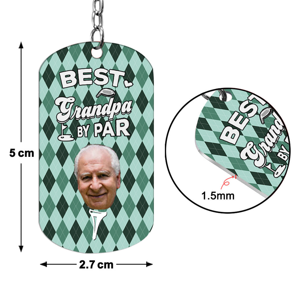 Best Dad By Par - Golf gift for dad, him, boyfriend, husband, grandpa - Personalized Stainless Steel Keychain