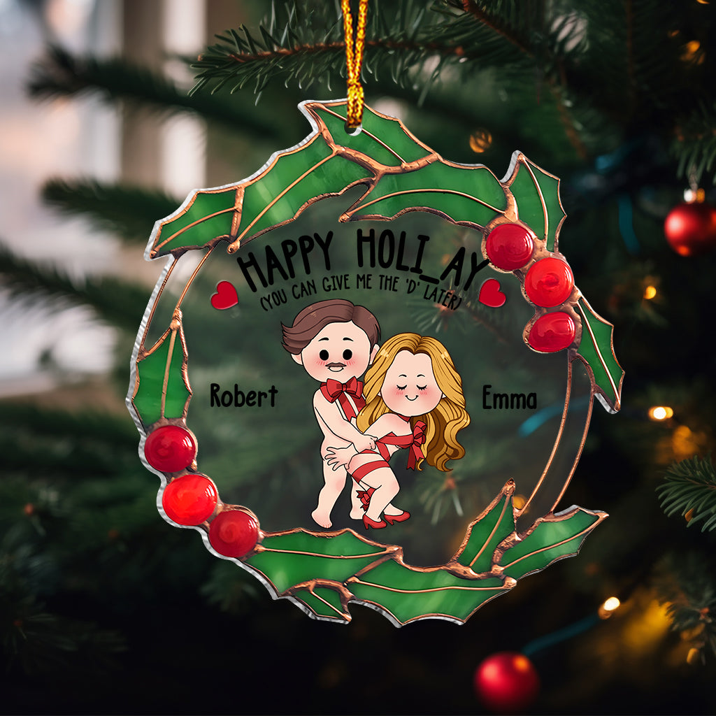 Frohe Feiertage – Geschenk für Ehemann, Freund – Personalisierter transparenter Weihnachtsschmuck