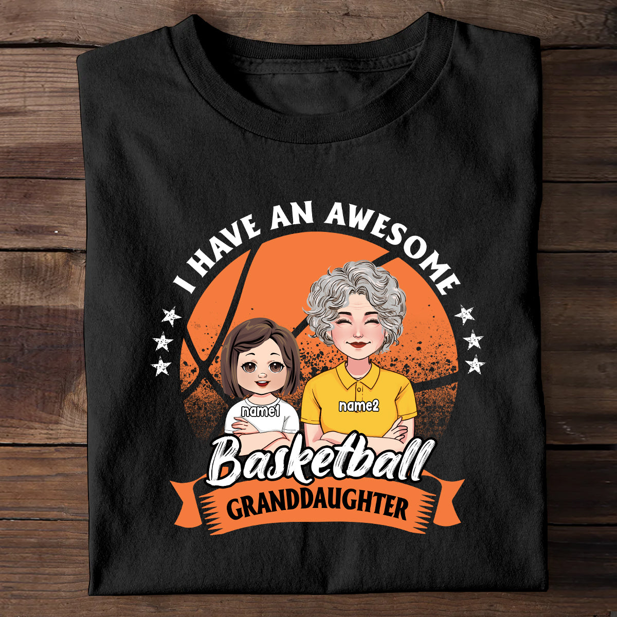 Awesome Basketball Granddaughter - Personalized Basketball T-shirt And Hoodie