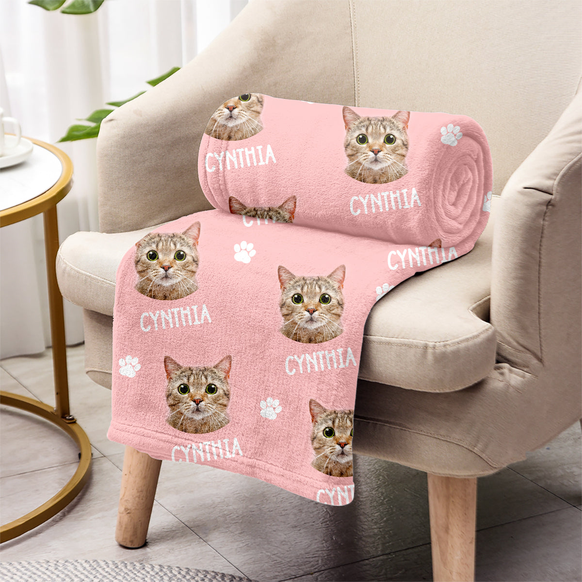 Individuell gestaltete Katzendecke mit Katzenmotiv