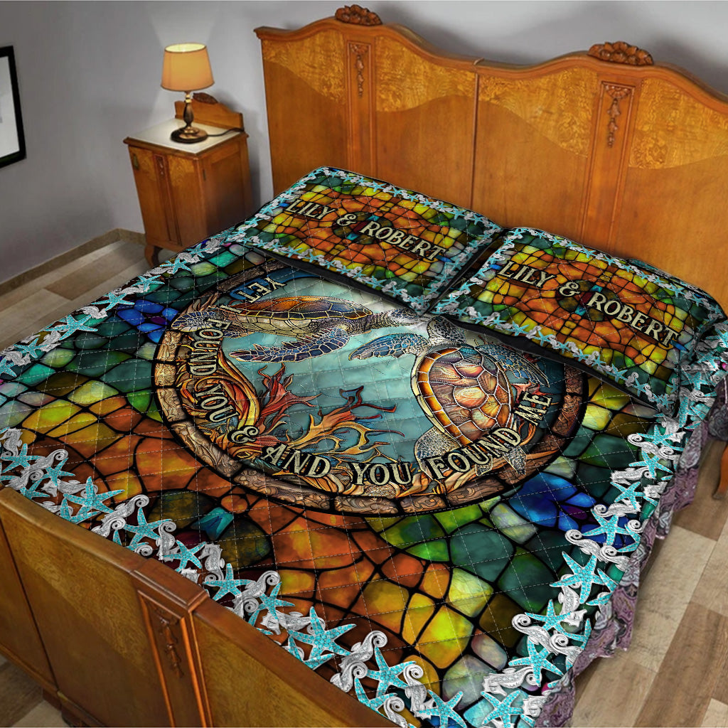 So Many In The Sea - Personalized Turtle Quilt Set