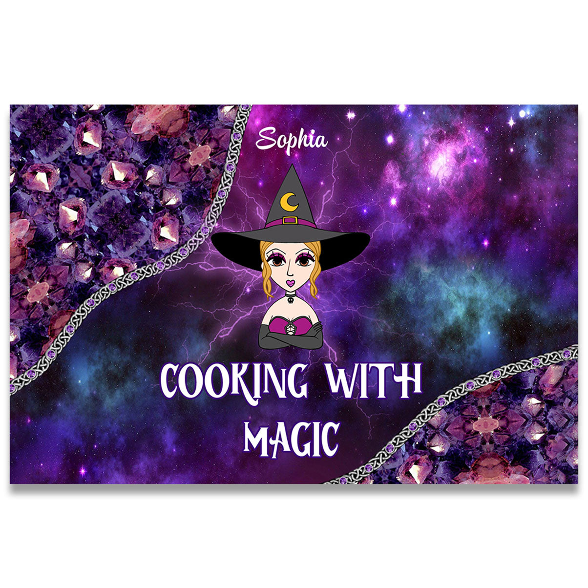 Kochen mit Magie – Personalisierte Hexen-Fußmatte