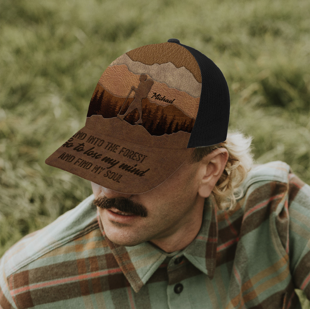 Und hinein in den Wald gehe ich - Personalisierte Wander-Truckermütze