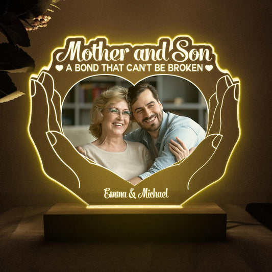 Die Liebe zwischen Mutter und Kindern – Geschenk für Mama, Tochter, Sohn – Personalisierte, geformte Leuchtplatte