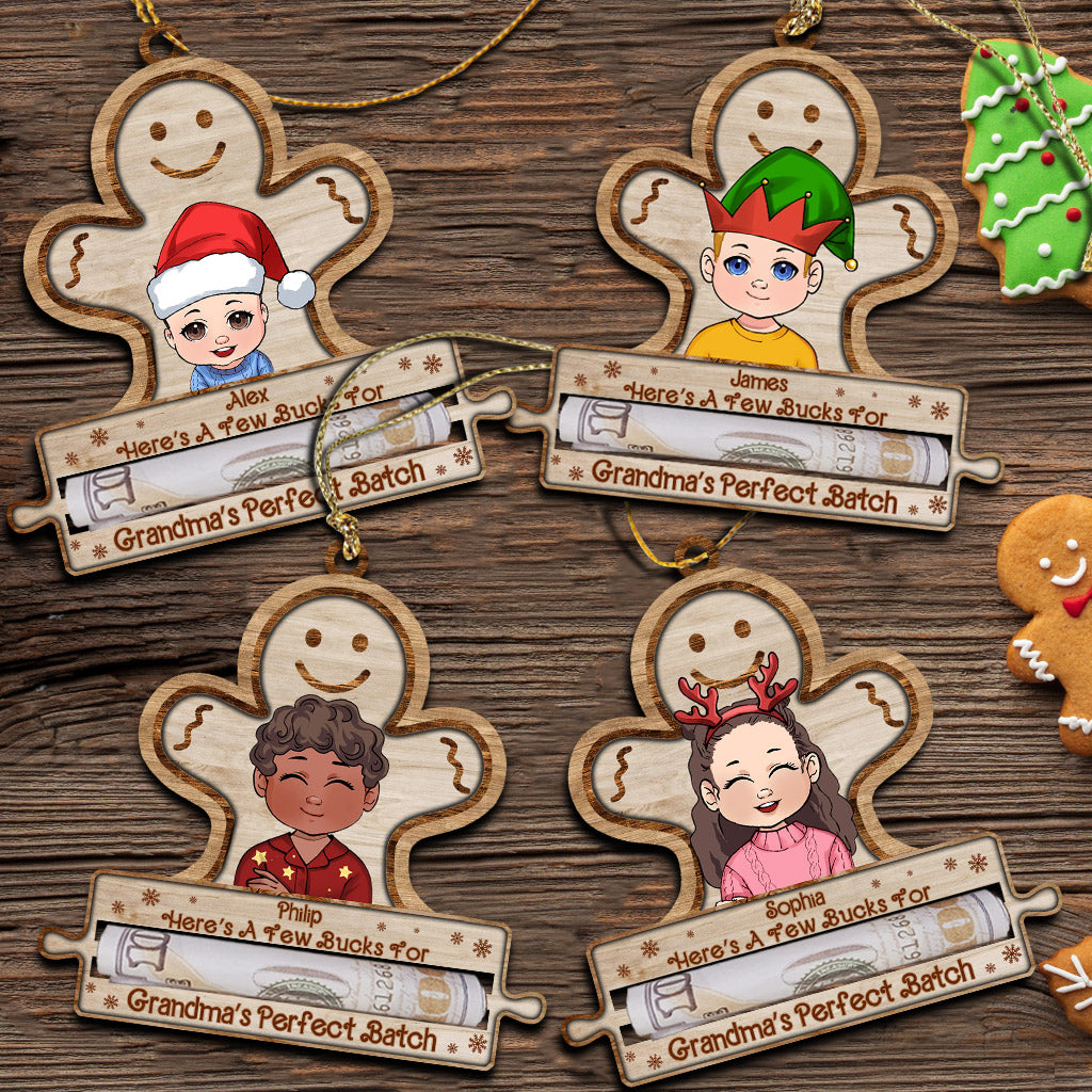 Hier sind ein paar Euro für Omas perfektes Geschenk – Geschenk für Oma, Enkelin, Enkel, Sohn, Tochter – personalisierter Weihnachtsschmuck
