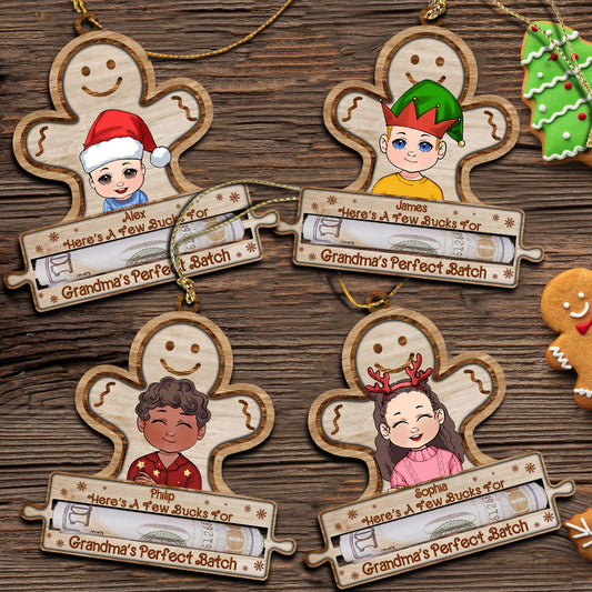 Hier sind ein paar Euro für Omas perfektes Geschenk – Geschenk für Oma, Enkelin, Enkel, Sohn, Tochter – personalisierter Weihnachtsschmuck