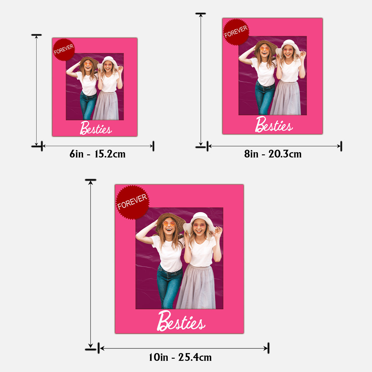 Besties Forever - Personalized Bestie 2 Layered Wood Sign / Wood Plaque