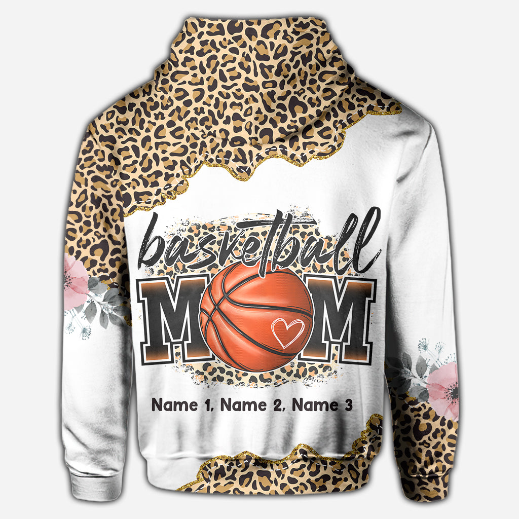 Basketball Mom Leopard - Personalized Basketball All Over Shirt
