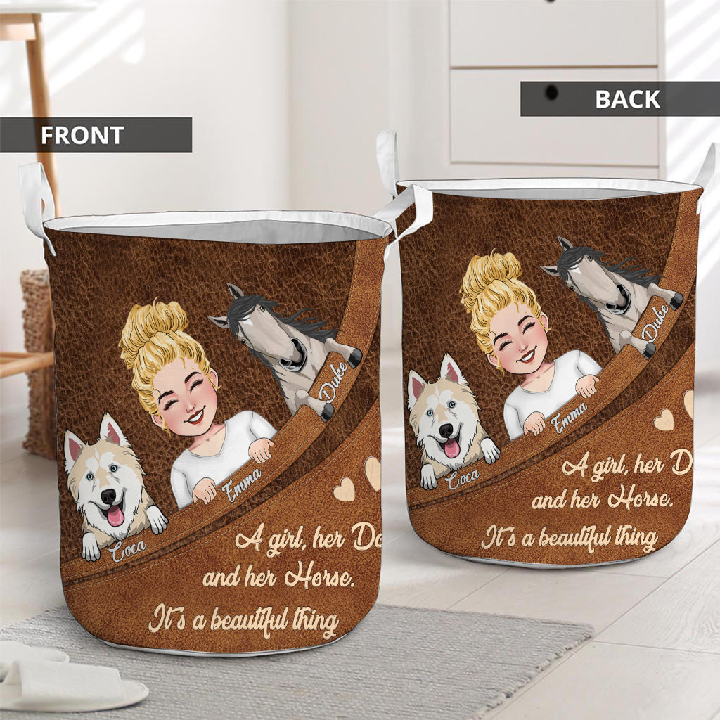 What A Beautiful Thing - Horse gift for dog lover, cat lover - Personalized Storage Basket