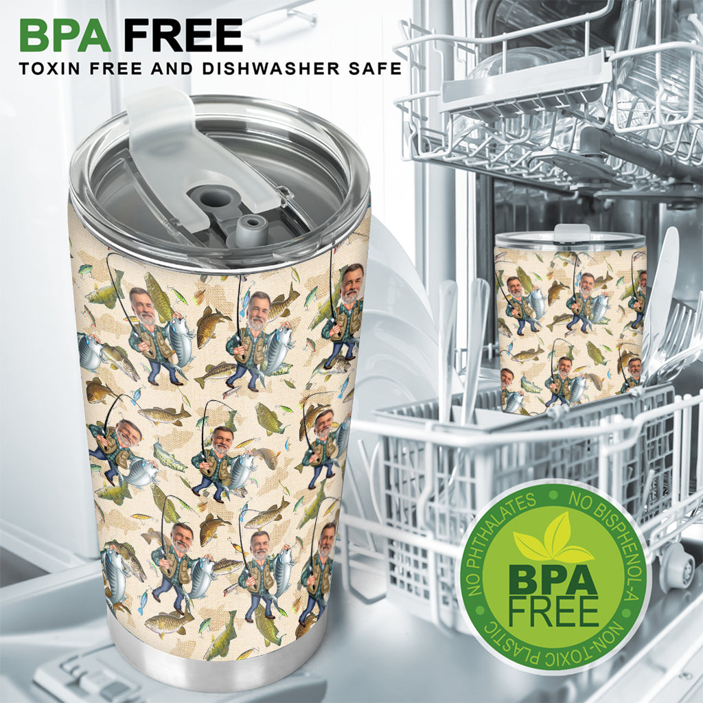 Photo Inserted Funny Fishing - Personalized Fishing Tumbler