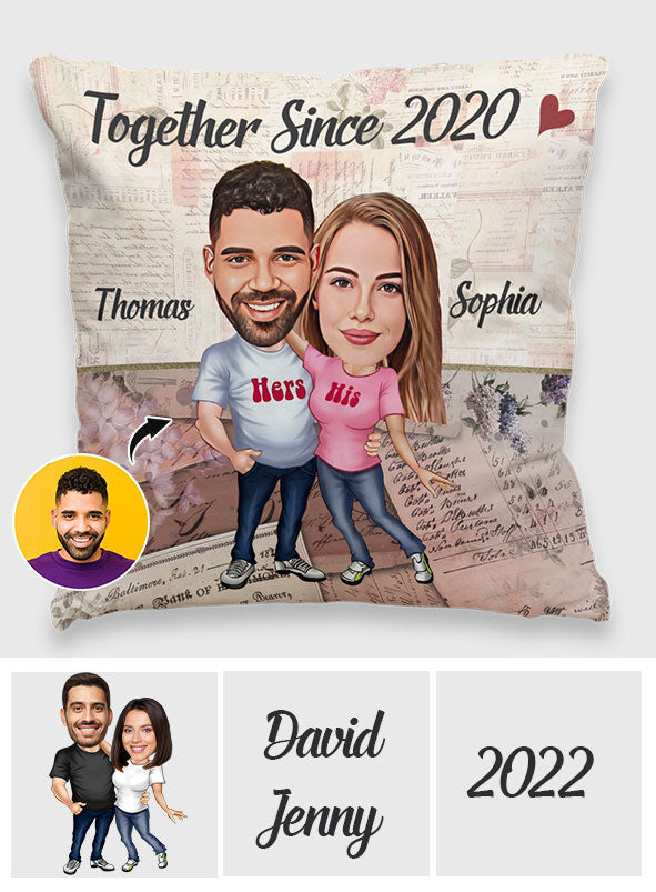 Together Since - Personalized Couple Throw Pillow