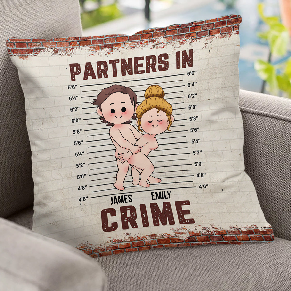 Partner in Crime – Personalisiertes Pärchenkissen