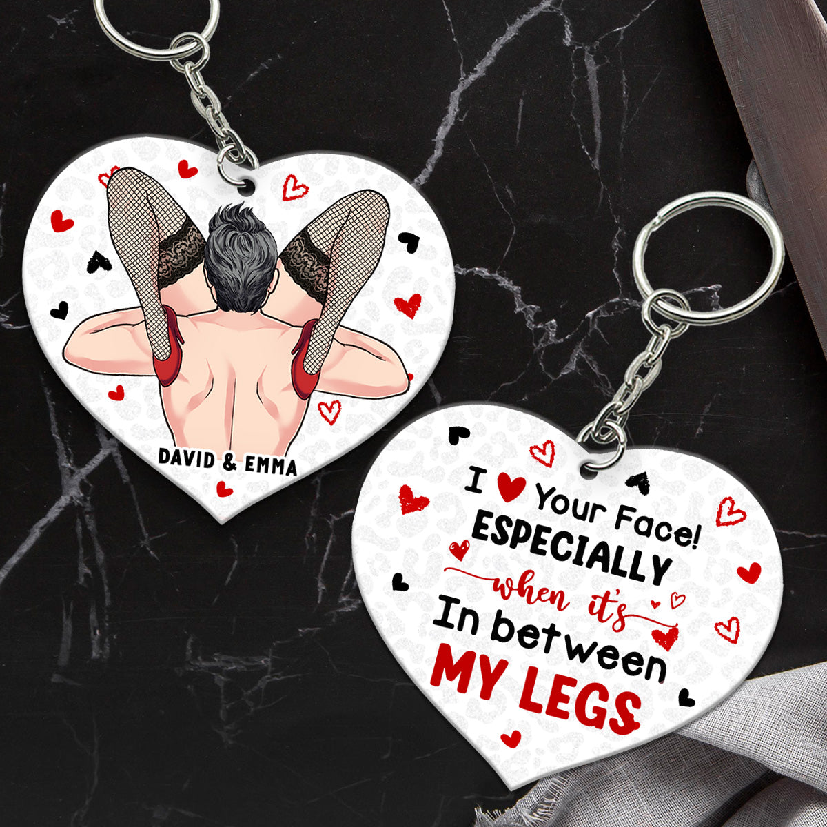 Naughty I Love Your Face - Personalized Couple Keychain
