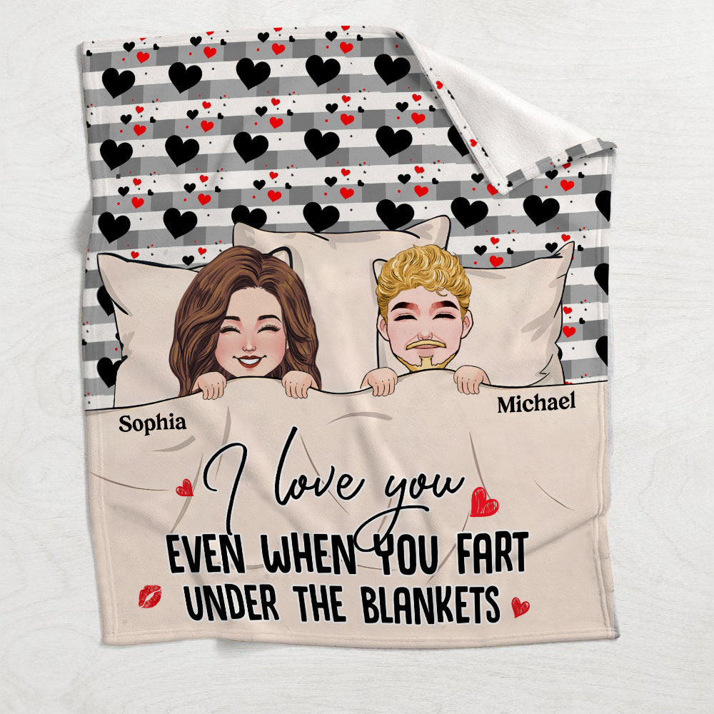 Ich liebe dich auch dann, wenn du unter der Decke furzt – Personalisierte Pärchendecke