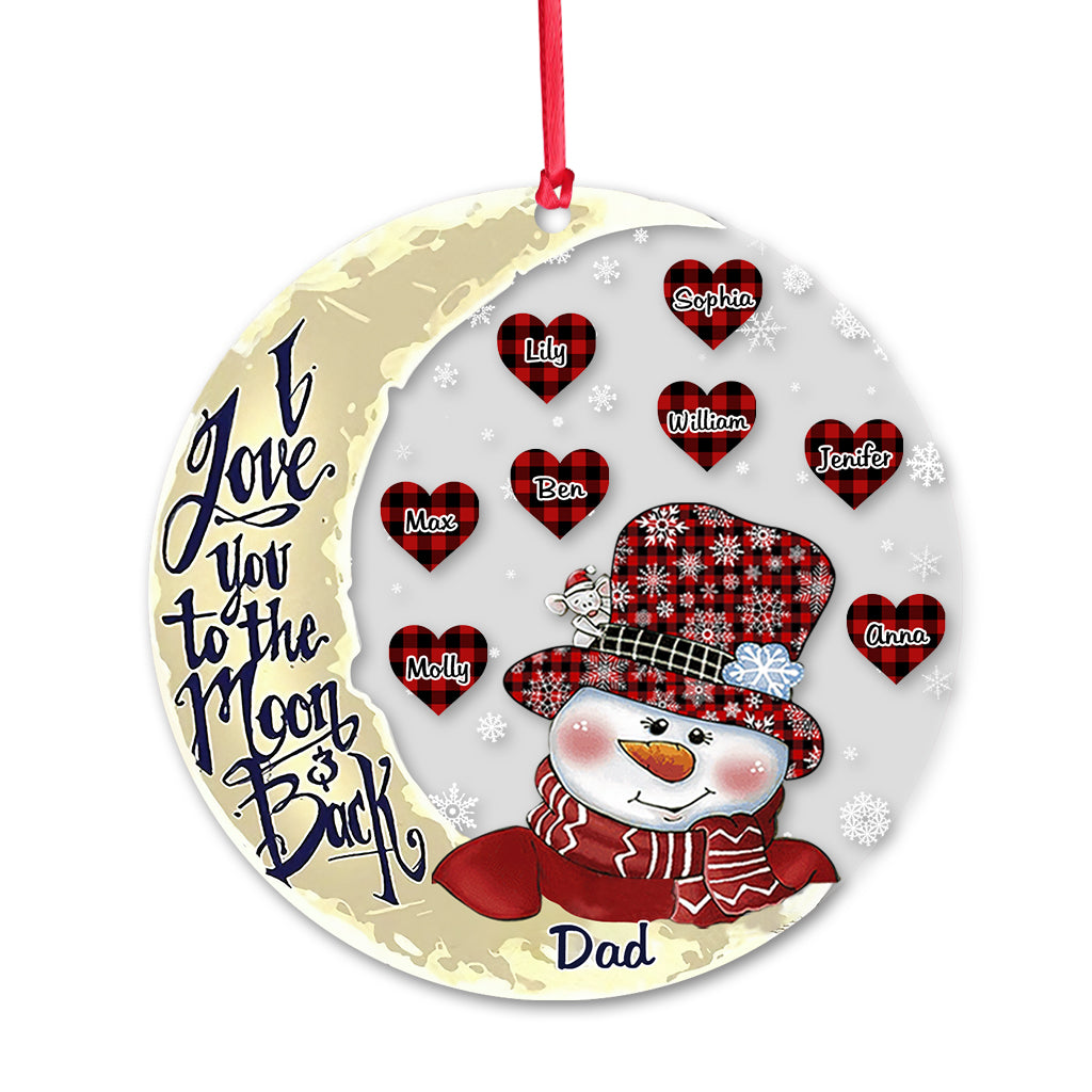 Ich liebe dich bis zum Mond – Geschenk für Oma, Opa, Mama, Papa – Personalisierter Weihnachtsschmuck
