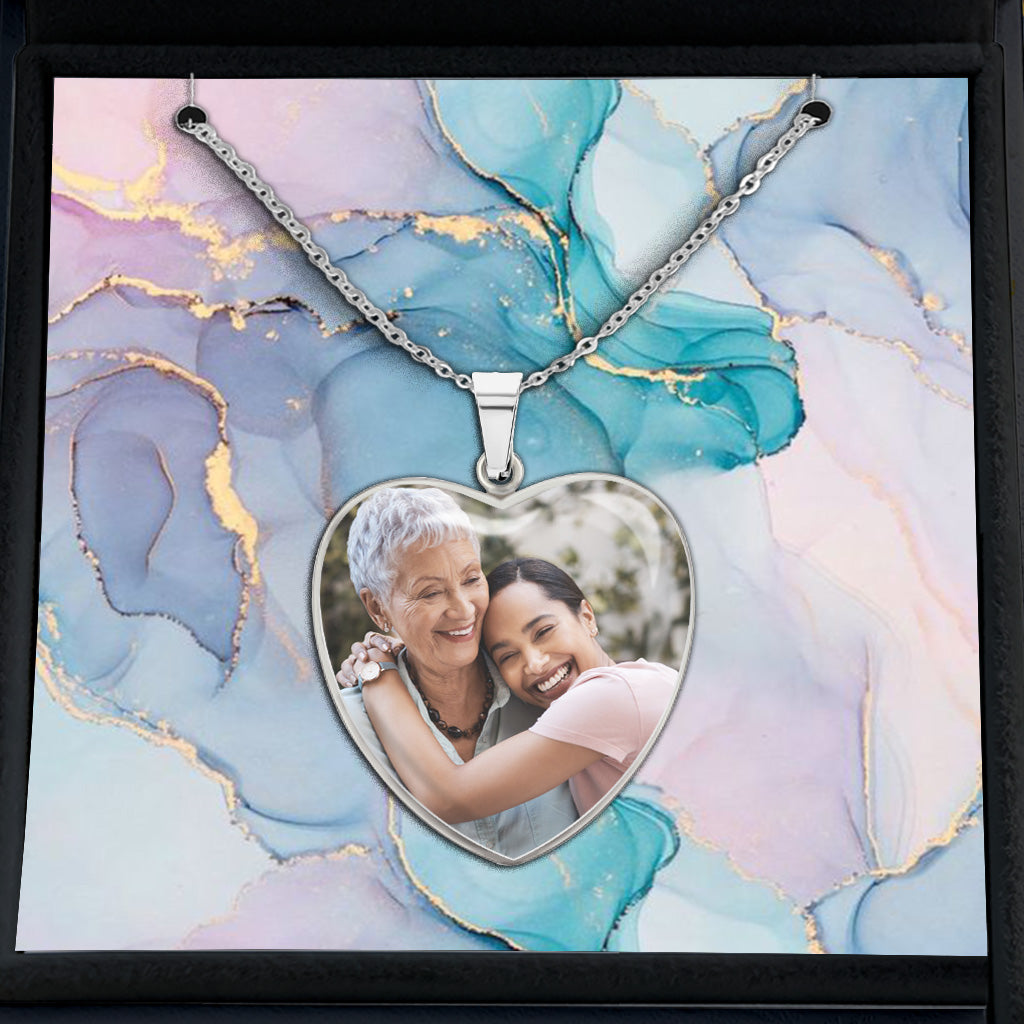Danke Mama – Geschenk für Mama, Oma, Ehefrau, Freundin, Tochter – Personalisierte Herzanhänger-Halskette