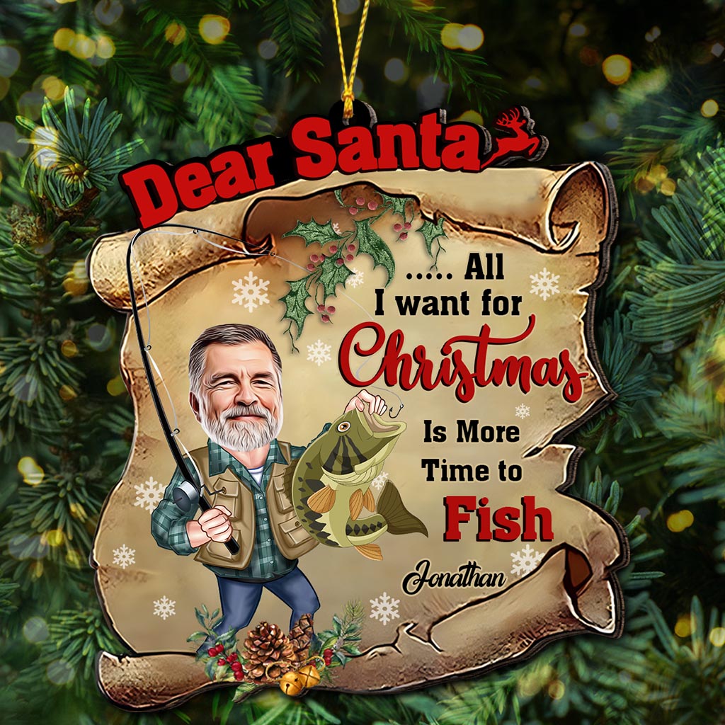 Dear Santa - Personalized Fishing Ornament