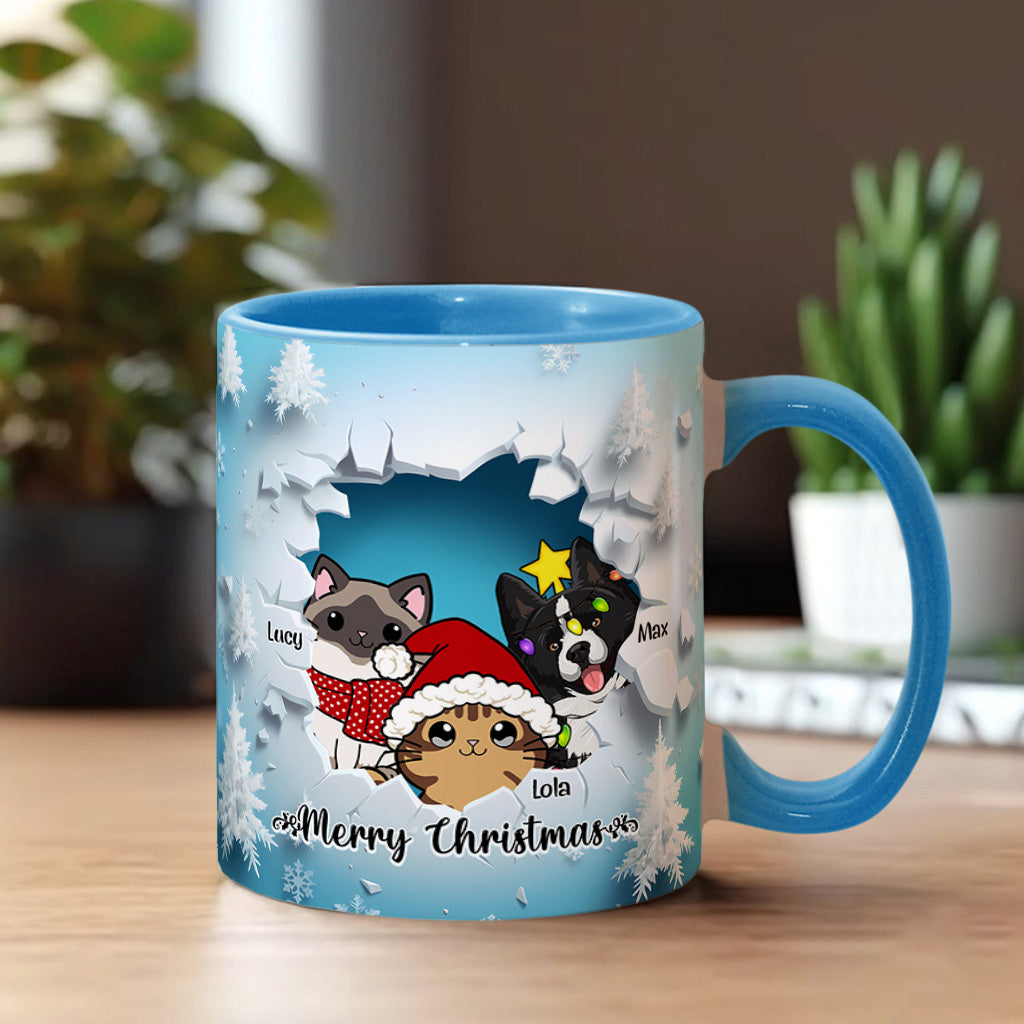 Meowy Christmas - Personalized Cat Accent Mug