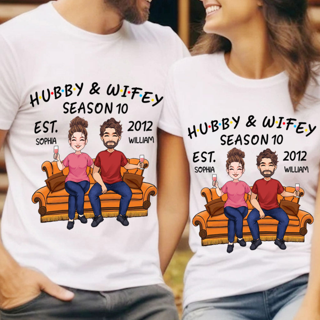 Ehemann und Ehefrau – Personalisiertes Partner-T-Shirt und Hoodie