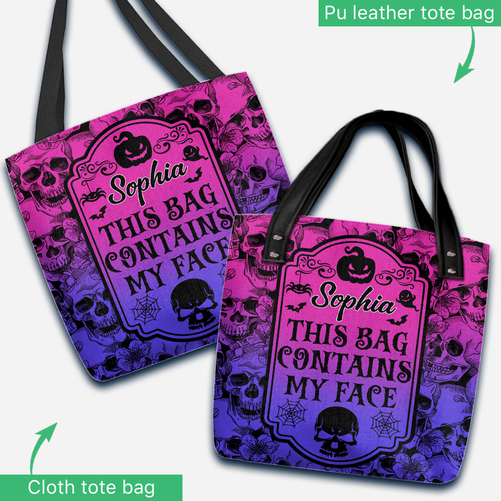 Diese Tasche enthält mein Gesicht – personalisierte Totenkopf-Tragetasche