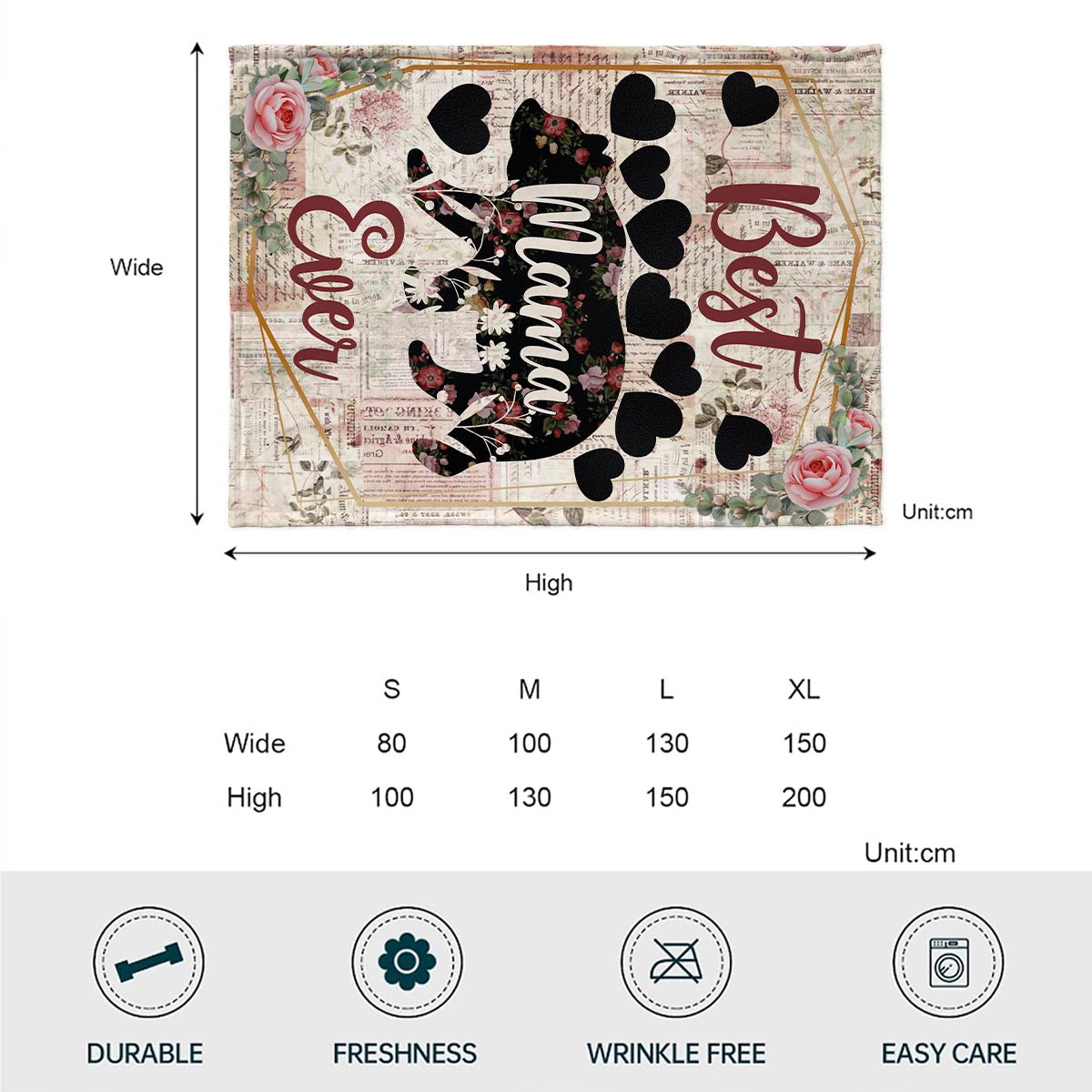 Beste Oma der Welt – Geschenk für Mama, Oma – Personalisierte Decke