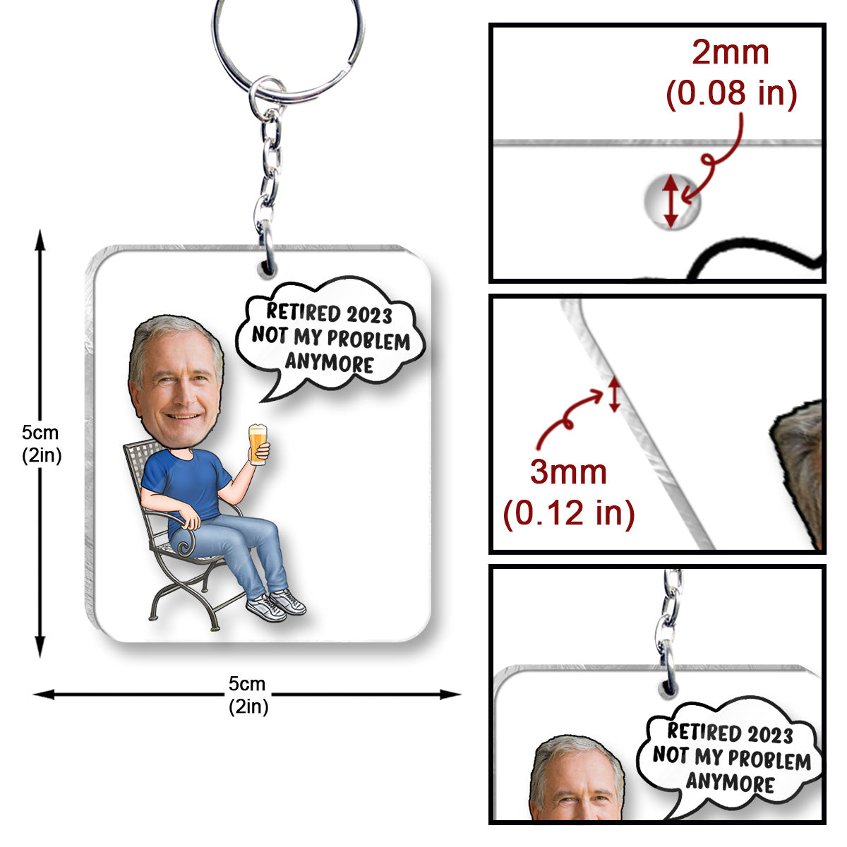 Not My Problem Anymore - Personalized Retired Keychain