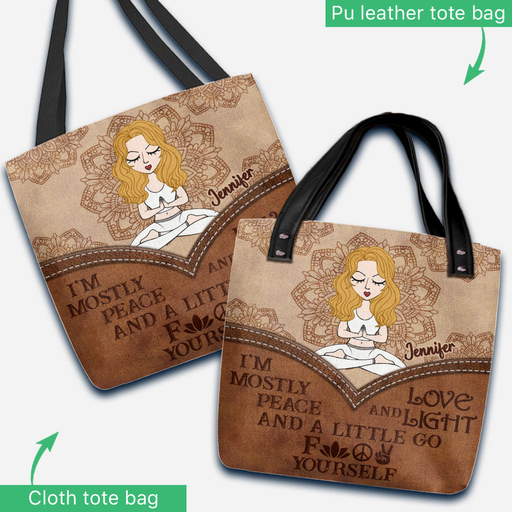 Ich bin größtenteils Frieden – Personalisierte Yoga-Tragetasche