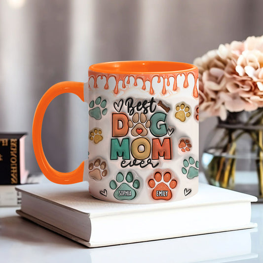 Best Dog Mom Ever - Personalized Dog Accent Mug