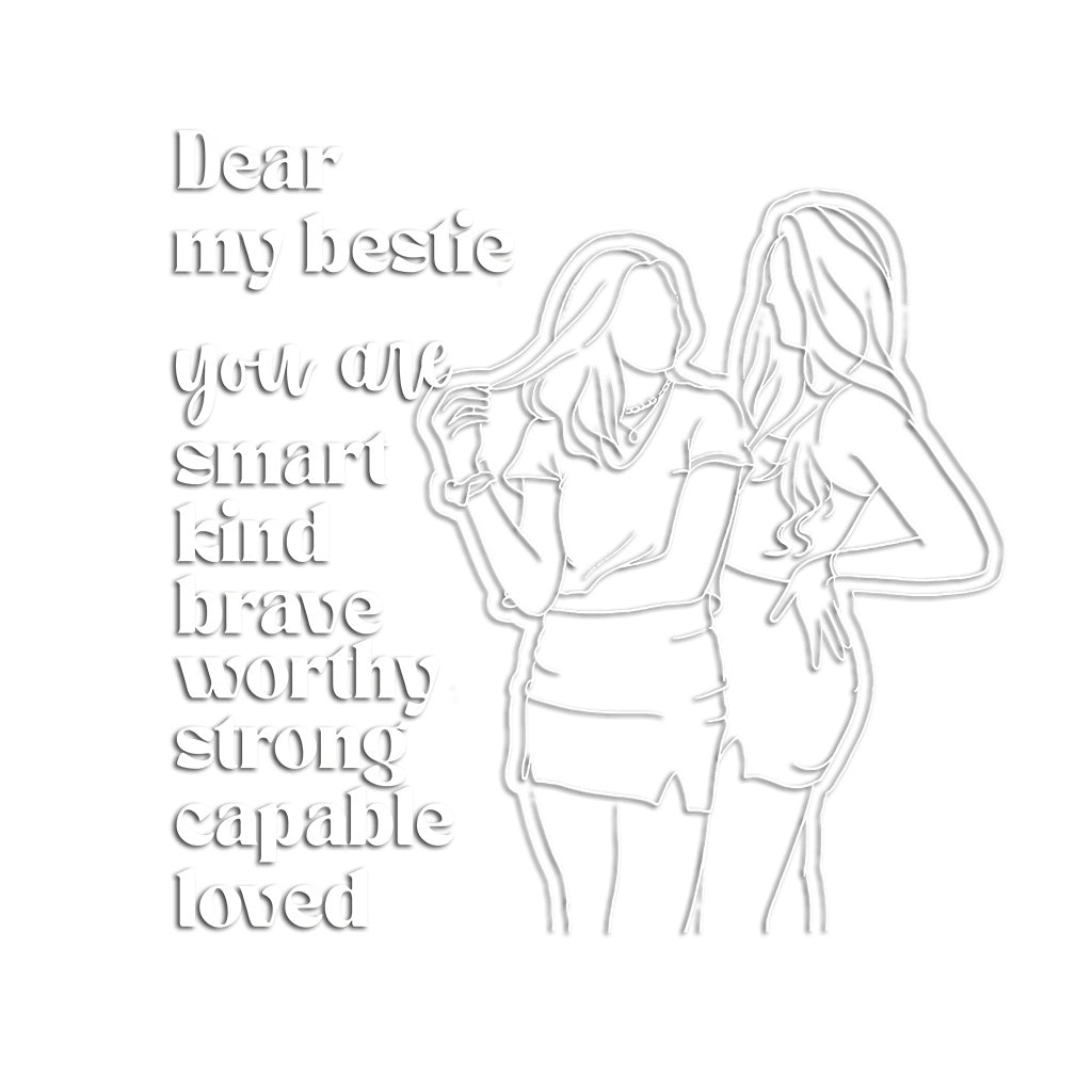 Liebe beste Freundin, du bist ein toller Affirmationsaufkleber – personalisierter Aufkleber für beste Freundinnen (gestanzt)