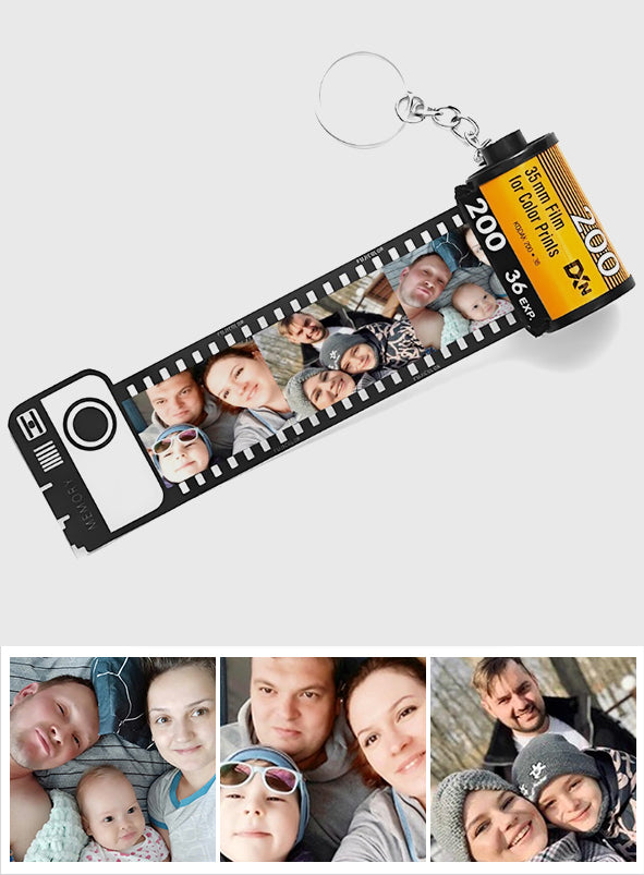 Meine Familie – Personalisierter Schlüsselanhänger mit Familienfilmrolle