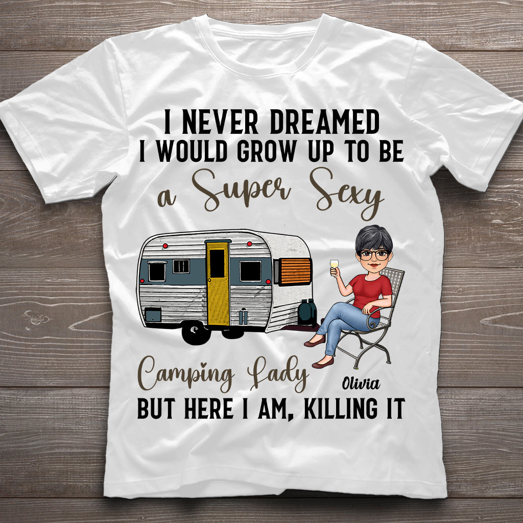 Camping Lady – Personalisiertes Camping-T-Shirt & Hoodie