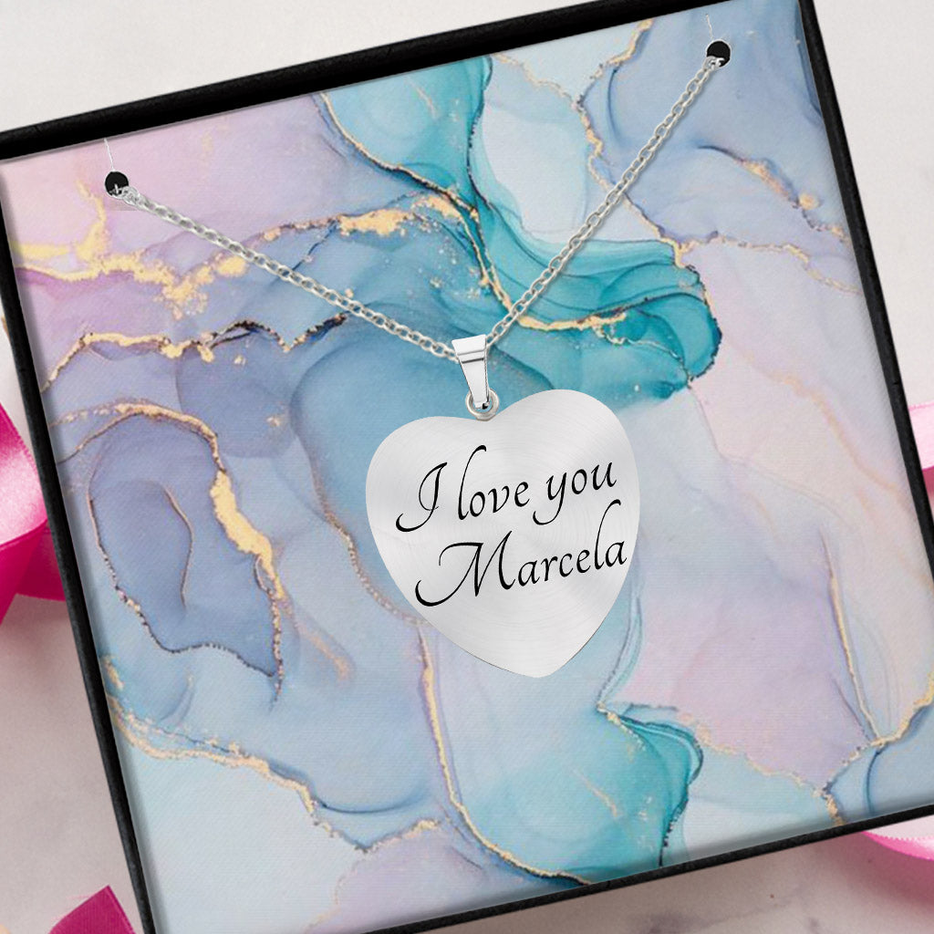 Danke Mama – Geschenk für Mama, Oma, Ehefrau, Freundin, Tochter – Personalisierte Herzanhänger-Halskette