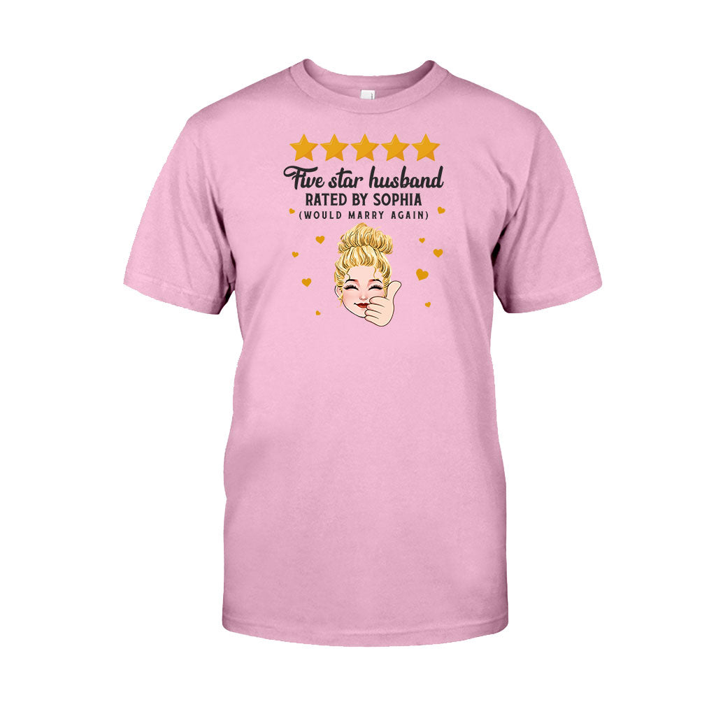 Fünf-Sterne-Ehepaar – Personalisiertes T-Shirt und Hoodie für Ehepaare