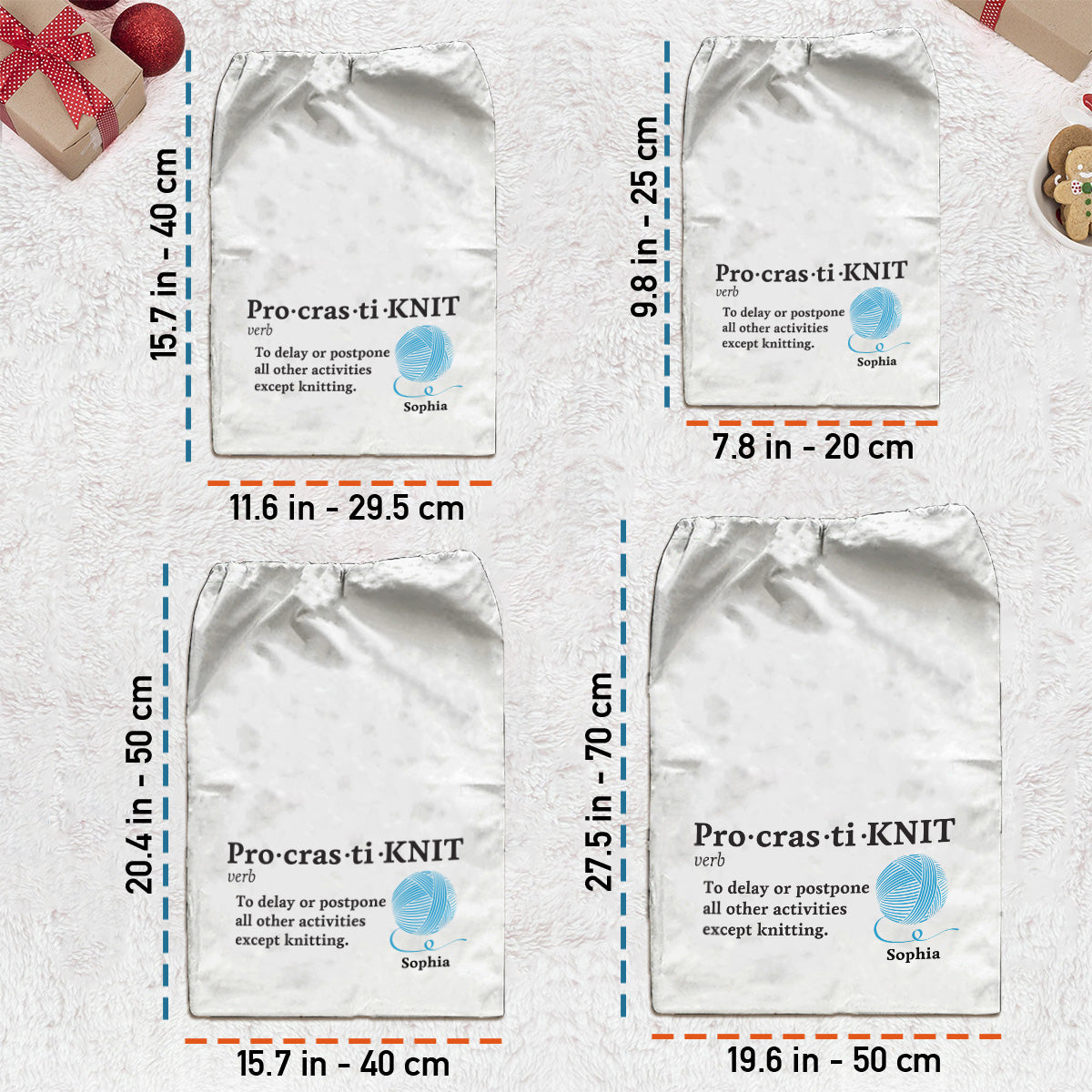 Pro-cras-ti-KNIT - Personalisierte Strick-Tragetasche mit Kordelzug