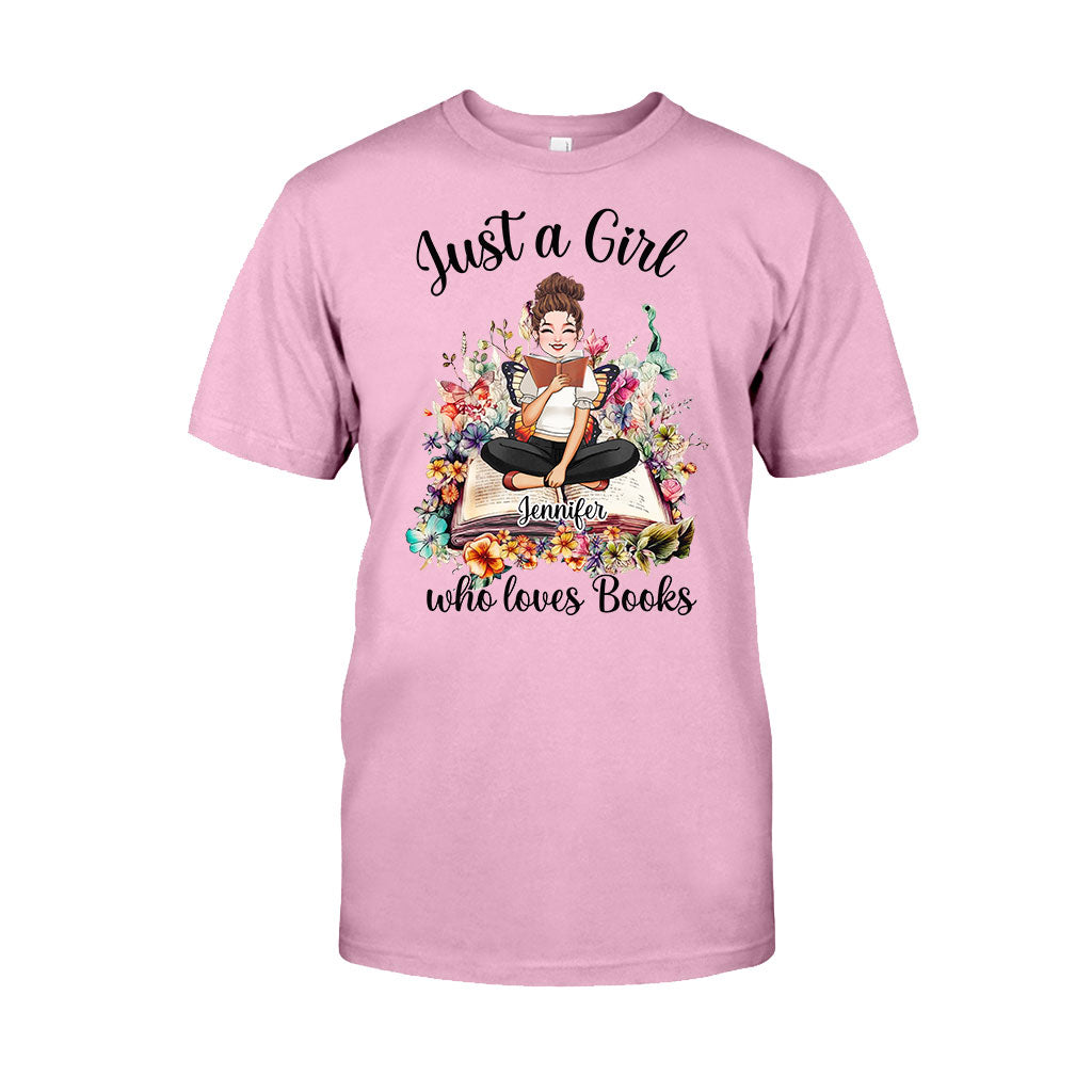Einfach ein Mädchen, das Bücher liebt – personalisiertes Buch-T-Shirt und Hoodie