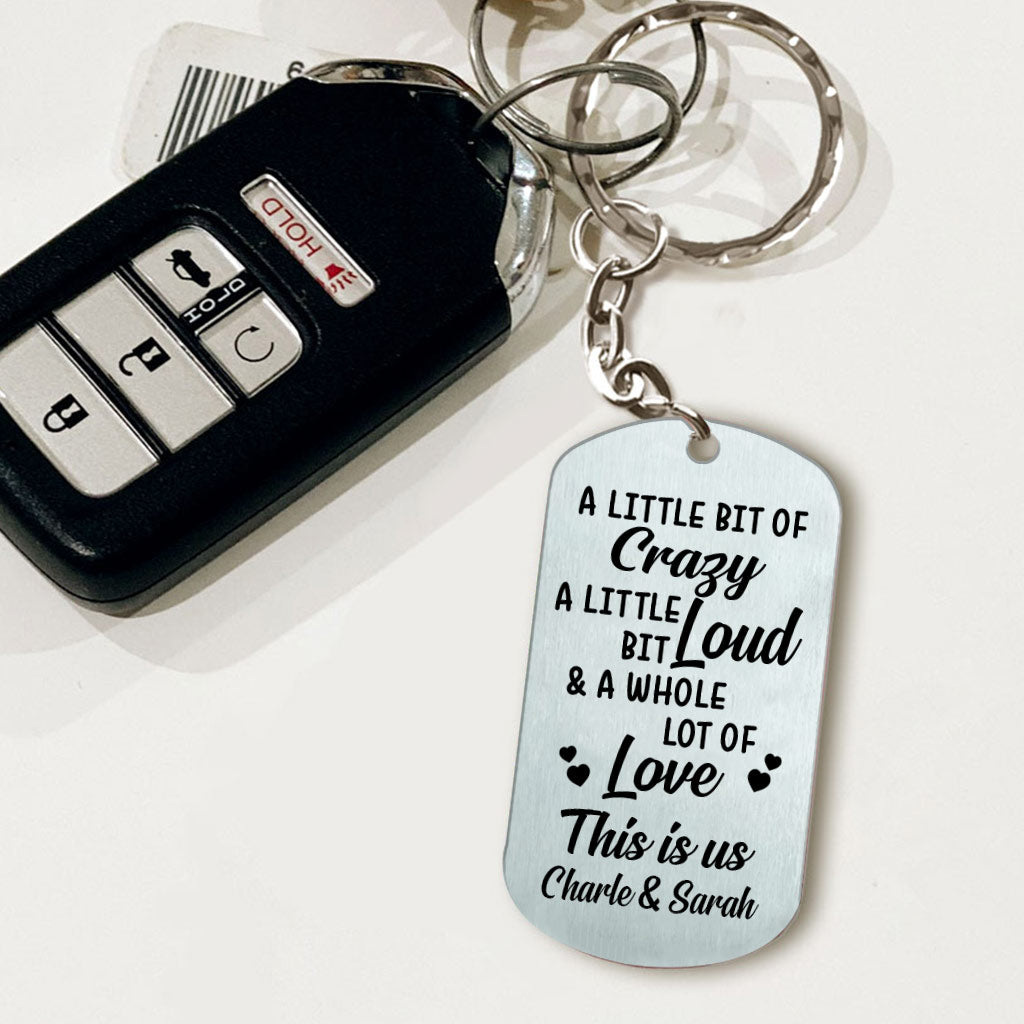 Ich gehöre dir – Geschenkidee für Paare (Ehemann, Freund, Ehefrau, Freundin) – Personalisierter Schlüsselanhänger aus Edelstahl