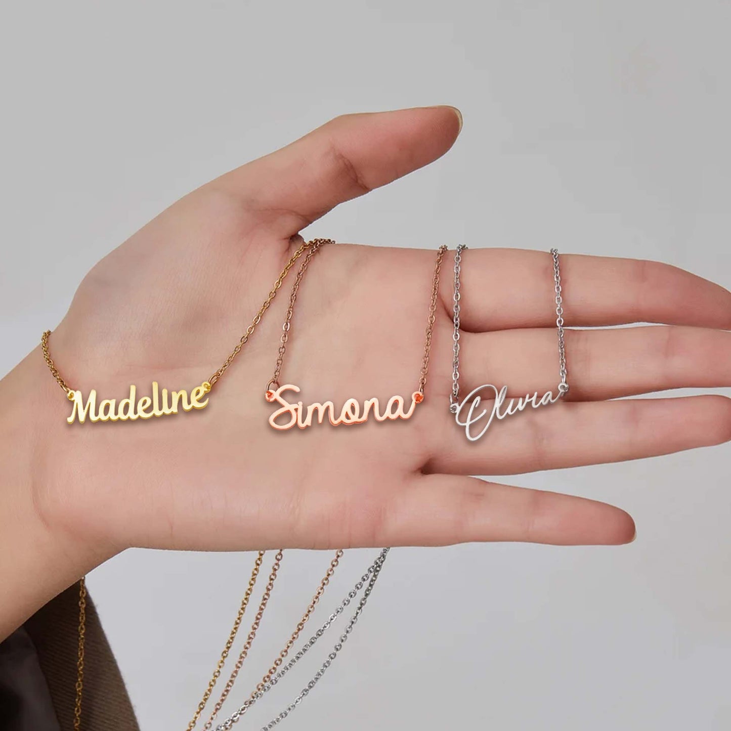 Love You Mom - Personalized Mother Name Necklace
